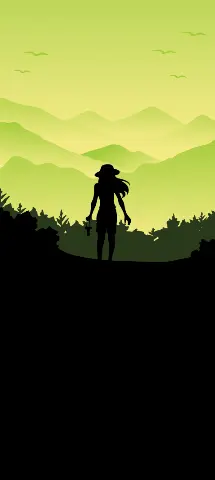 Illustrations Amoled Wallpaper with People in nature, Sky & Silhouette