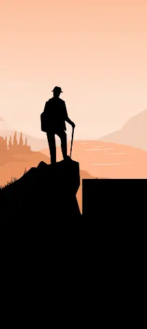 Illustrations Amoled Wallpaper with Silhouette, Sky & Hill