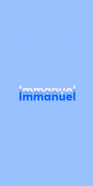 Name DP: Immanuel