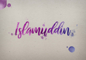 Islamuddin Watercolor Name DP