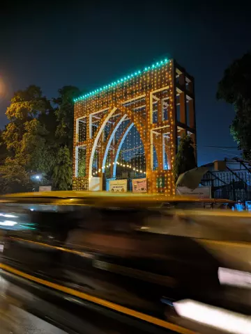 Jamia Millia Islamia Gate #7, Decorated with Lights on Foundation Day - Free Photo