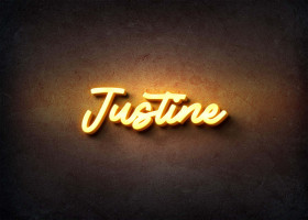 Glow Name Profile Picture for Justine