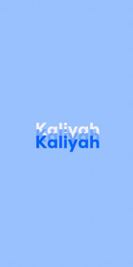 Name DP: Kaliyah