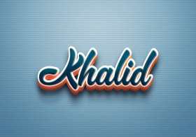 Cursive Name DP: Khalid