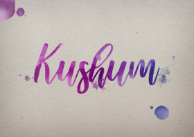Kushum Watercolor Name DP
