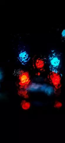 Light & Neons Amoled Wallpaper with Blue, Red & Water