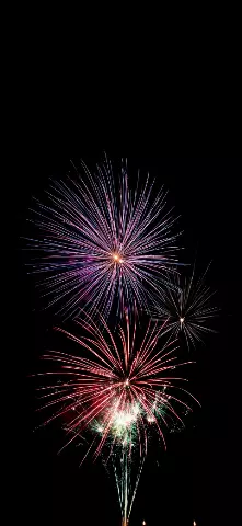 Light Neons Amoled Wallpaper with Fireworks, New Years Day & Darkness