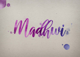 Madhwi Watercolor Name DP