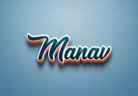 Cursive Name DP: Manav
