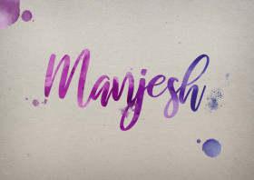 Manjesh Watercolor Name DP