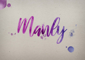 Manly Watercolor Name DP
