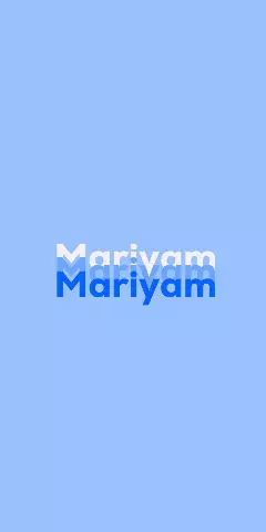 Name DP: Mariyam