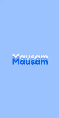 Name DP: Mausam