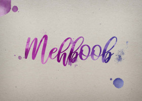 Mehboob Watercolor Name DP