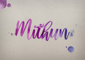 Mithun Watercolor Name DP