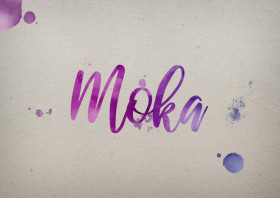 Moka Watercolor Name DP