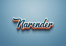 Cursive Name DP: Narender