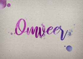 Omveer Watercolor Name DP