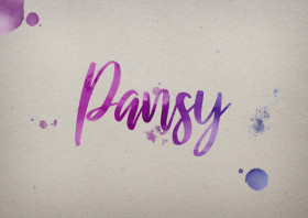 Pansy Watercolor Name DP