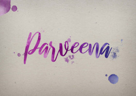 Parveena Watercolor Name DP