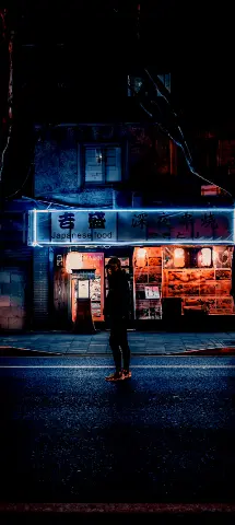 People Amoled Wallpaper with Night, Darkness & Light