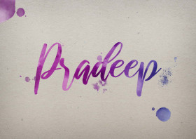 Pradeep Watercolor Name DP