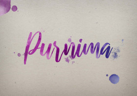 Purnima Watercolor Name DP