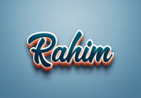 Cursive Name DP: Rahim