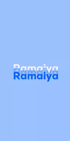 Name DP: Ramaiya