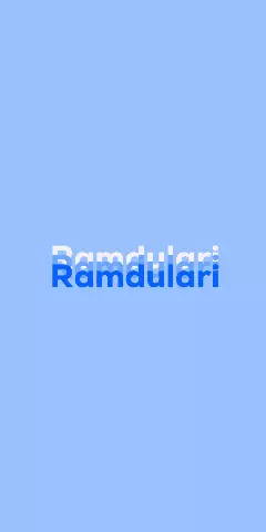 Name DP: Ramdulari