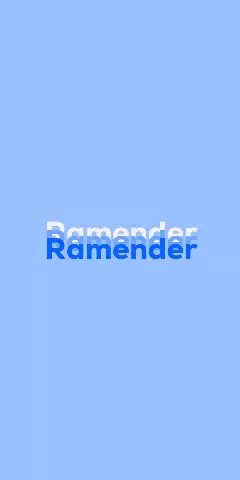 Name DP: Ramender