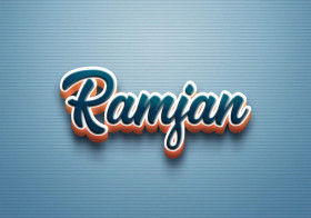 Cursive Name DP: Ramjan