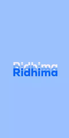 Name DP: Ridhima