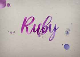 Ruby Watercolor Name DP