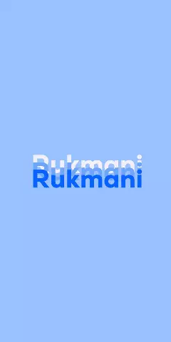 Name DP: Rukmani