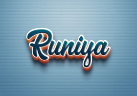 Cursive Name DP: Runiya