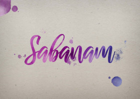 Sabanam Watercolor Name DP