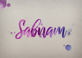 Sabnam Watercolor Name DP