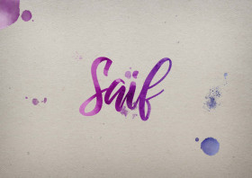 Saif Watercolor Name DP