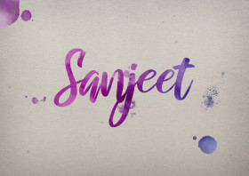 Sanjeet Watercolor Name DP