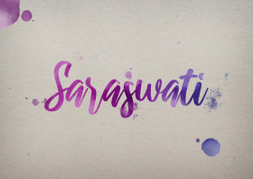 Saraswati Watercolor Name DP