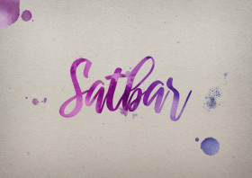 Satbar Watercolor Name DP
