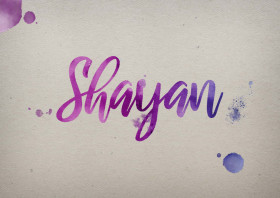 Shayan Watercolor Name DP