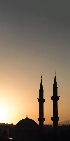 silhouette view of a mosque