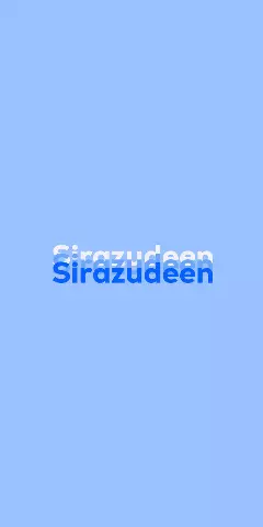 Name DP: Sirazudeen