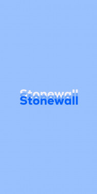 Name DP: Stonewall