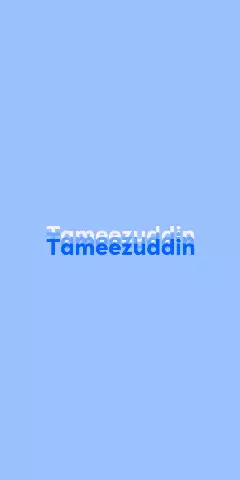 Name DP: Tameezuddin