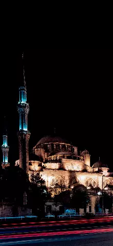 Turkey Mosque long exposure amoled wallpaper