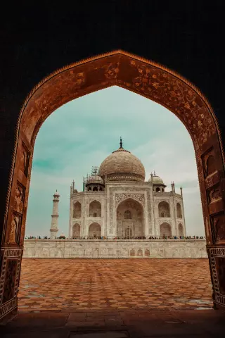 view of Taj Mahal from Mosque