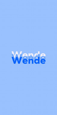 Name DP: Wende